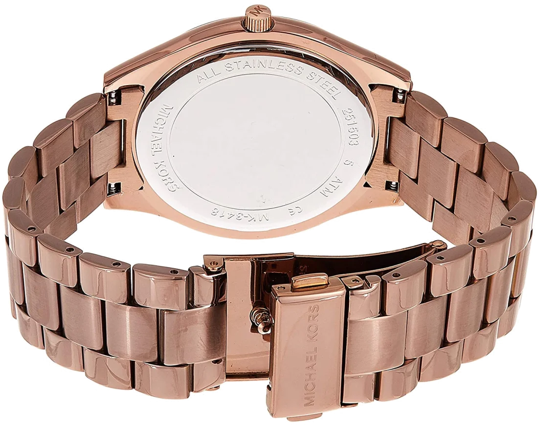 Montre Femme Michael Kors MK3418 en Acier Inoxydable Brossé Marron vue 3