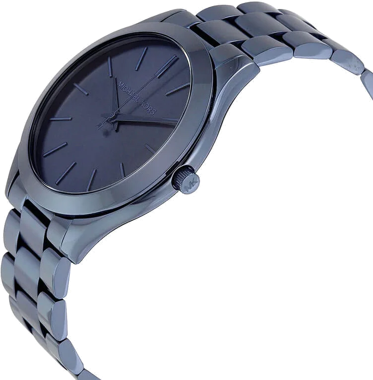 Montre Femme Michael Kors Runway MK3419 - Boîtier et bracelet acier bleu 40mm vue 2