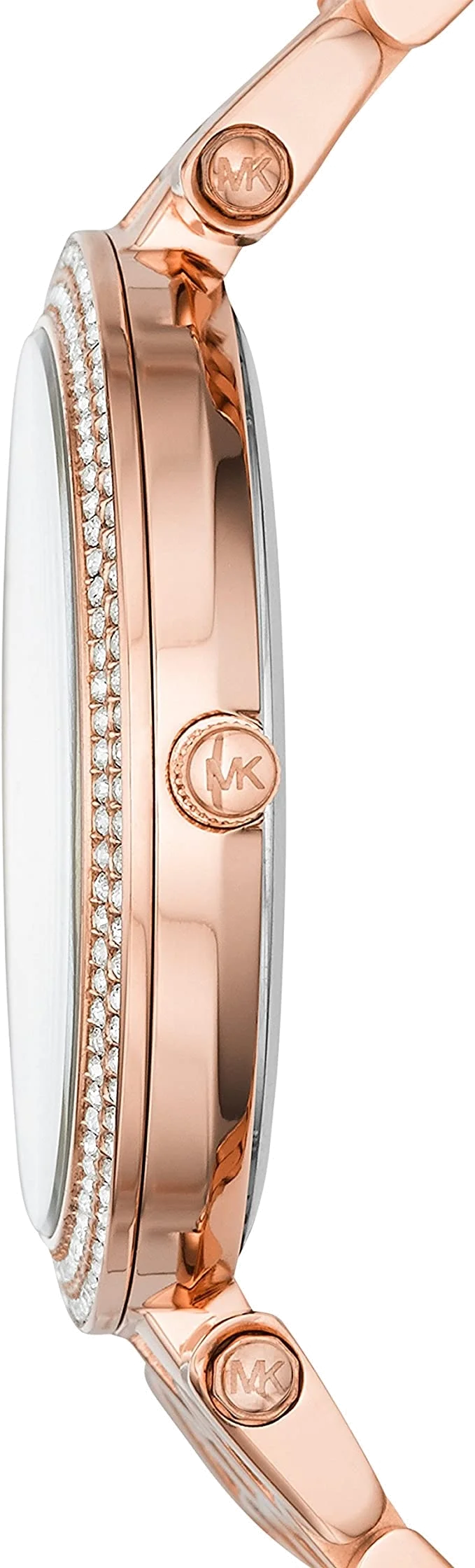 Montre Femme Michael Kors MK3439 Darci, Boîtier Acier Or Rose et Lunette Sertie de Brillants vue 2