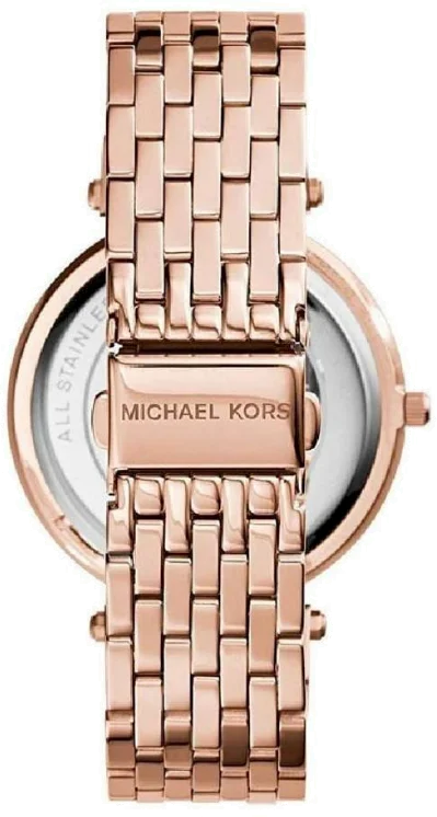 Montre Femme Michael Kors MK3439 Darci, Boîtier Acier Or Rose et Lunette Sertie de Brillants vue 3