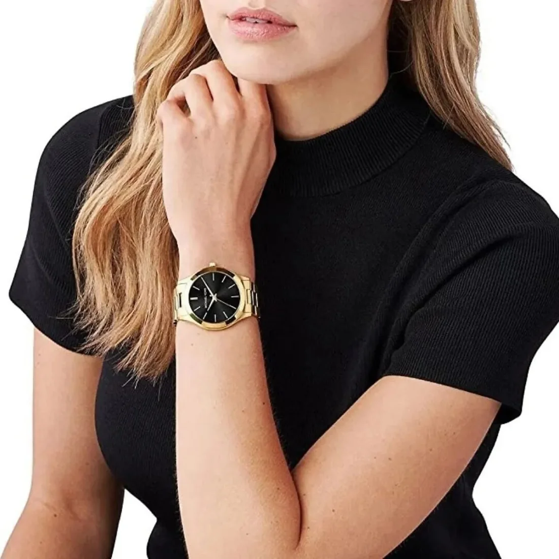 Montre Femme Michael Kors MK3478 Acier Inoxydable Doré Cadran Noir vue 4