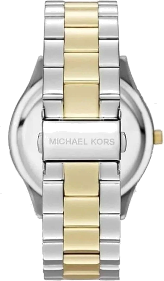 Montre Femme Michael Kors MK3479 - Cadran Bleu, Bracelet Acier Bicolore Argent et Or vue 4