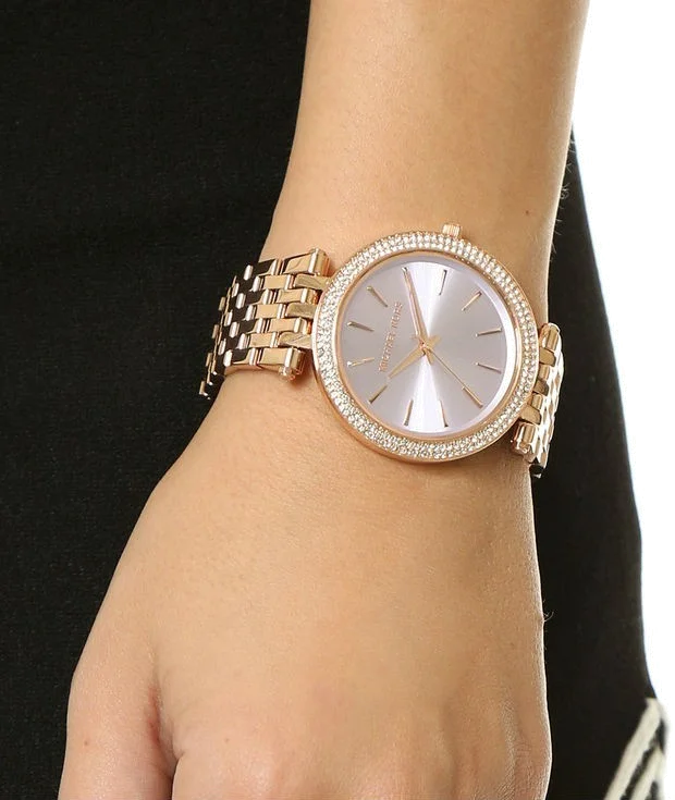 Montre Femme Michael Kors Darci MK3507 - Cadran Fuchsia, Bracelet Acier Or Rose vue 2