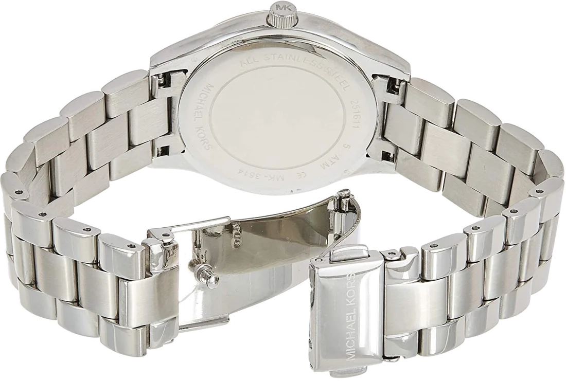 Montre Femme Michael Kors MK3514 Runway - Cadran Doré & Bracelet Acier Bi-ton Argent vue 3