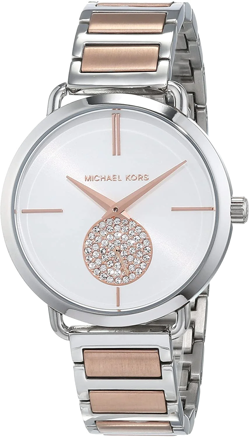 Montre Femme Michael Kors Portia MK3709 Cadran Argent Bracelet Acier Bi-ton