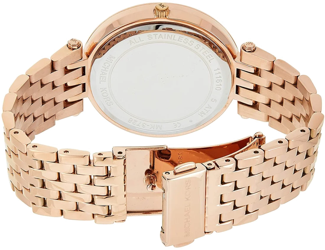 Montre Femme Michael Kors Darci MK3728 Cadran Bleu, Bracelet Or Rose vue 3