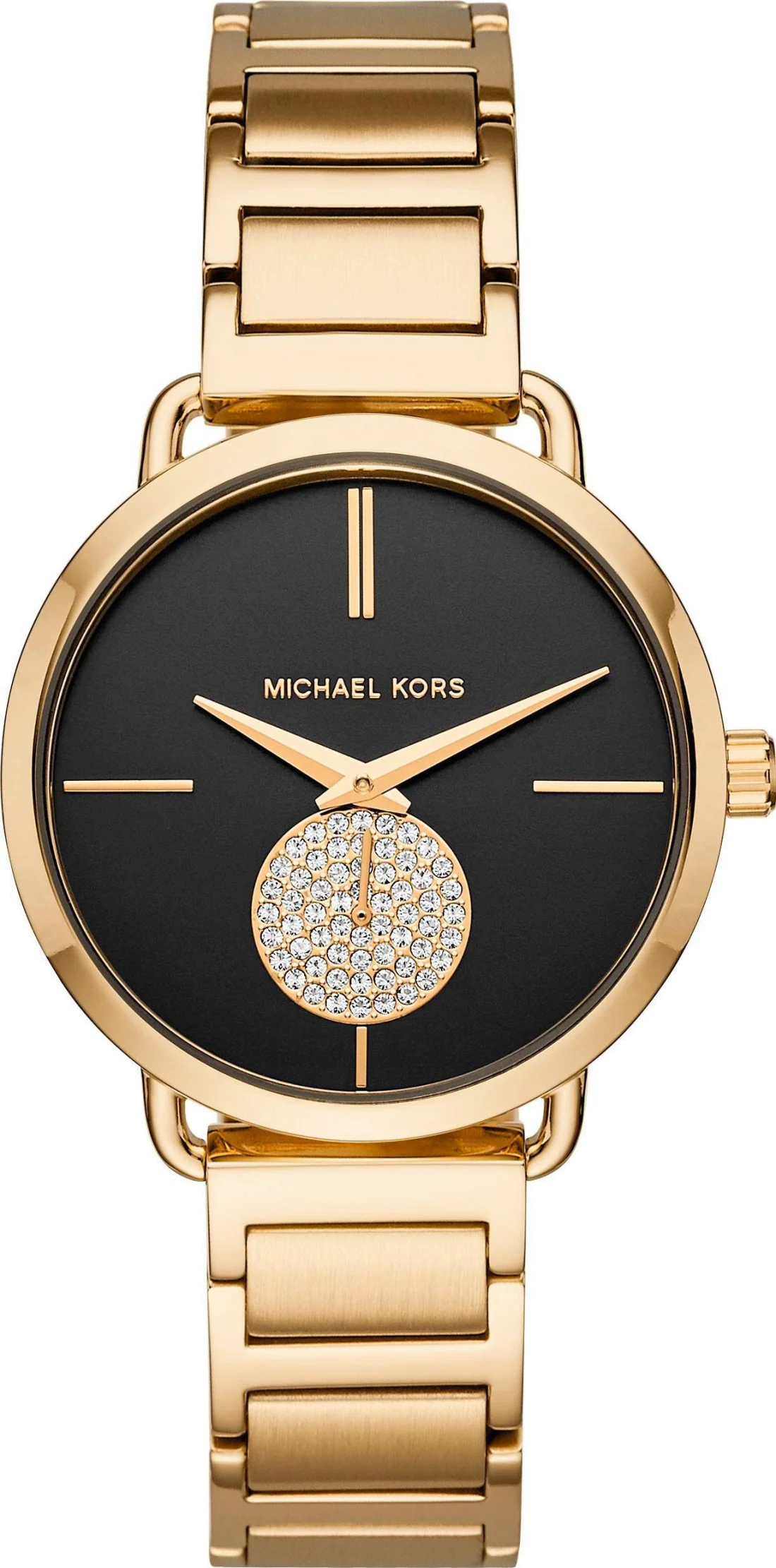 Montre Michael Kors Portia MK3788 pour Femme - Boîtier or et cadran noir