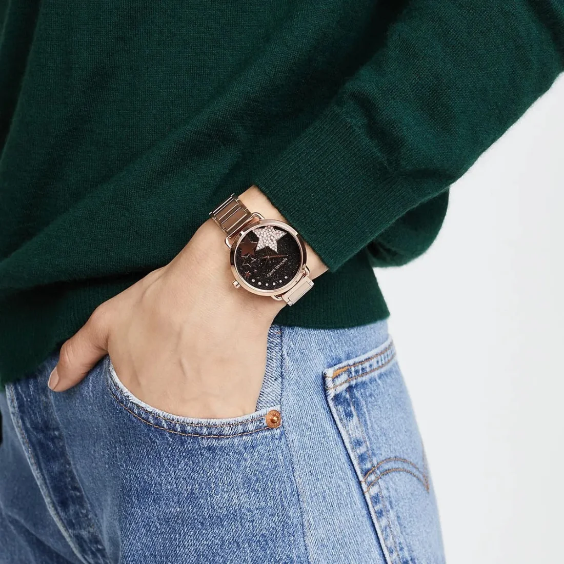 Montre Femme Michael Kors Portia MK3795 en Acier Or Rose vue 4