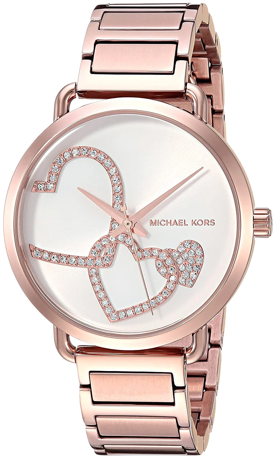 Montre Michael Kors Portia MK3825 pour femme, boîtier et bracelet acier or rose