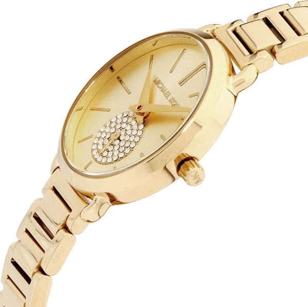 Montre Femme Michael Kors MK3838 en Acier Doré Jaune avec Petite Seconde vue 2
