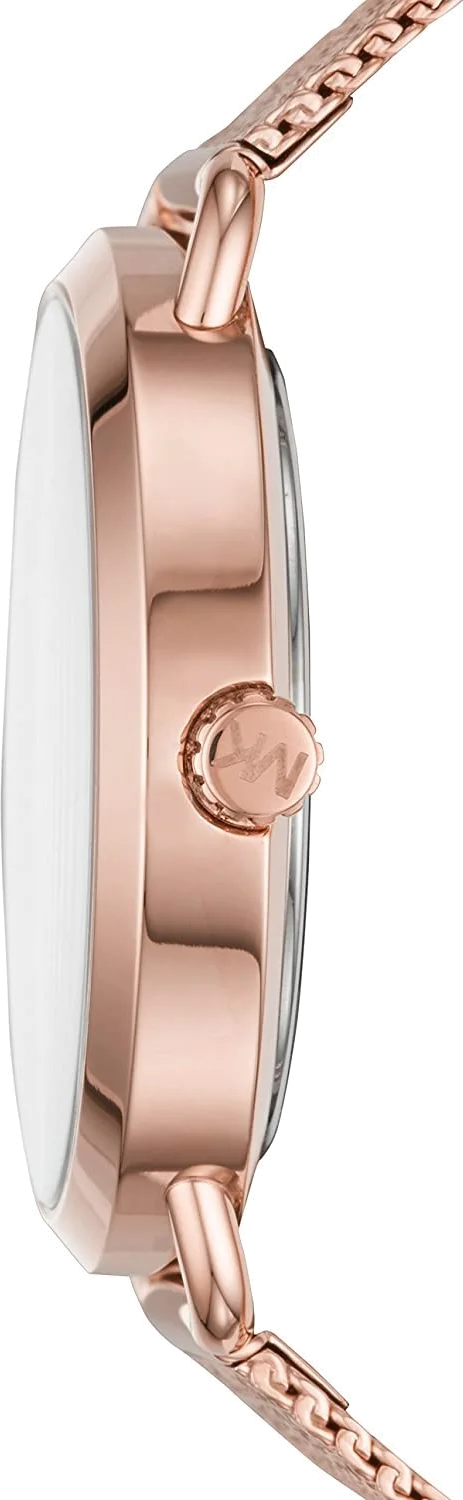 Montre Michael Kors MK3845 pour Femme en Acier Or Rose avec Maille Milanaise vue 2
