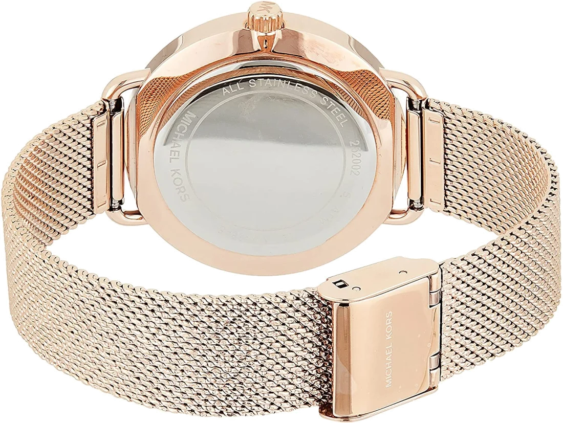 Montre Michael Kors MK3845 pour Femme en Acier Or Rose avec Maille Milanaise vue 3