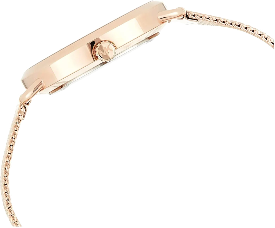 Montre Michael Kors MK3845 pour Femme en Acier Or Rose avec Maille Milanaise vue 4