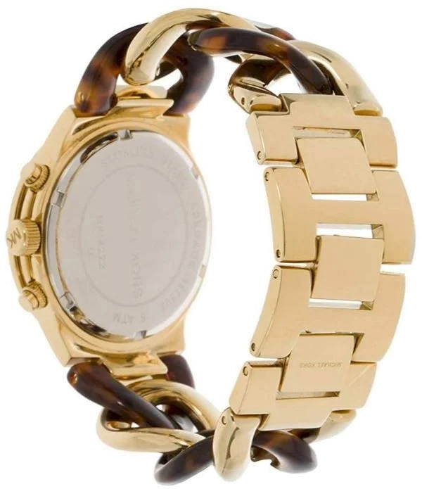 Montre Michael Kors MK4222 Runway Femme - Cadran marron, bracelet or torsadé vue 4