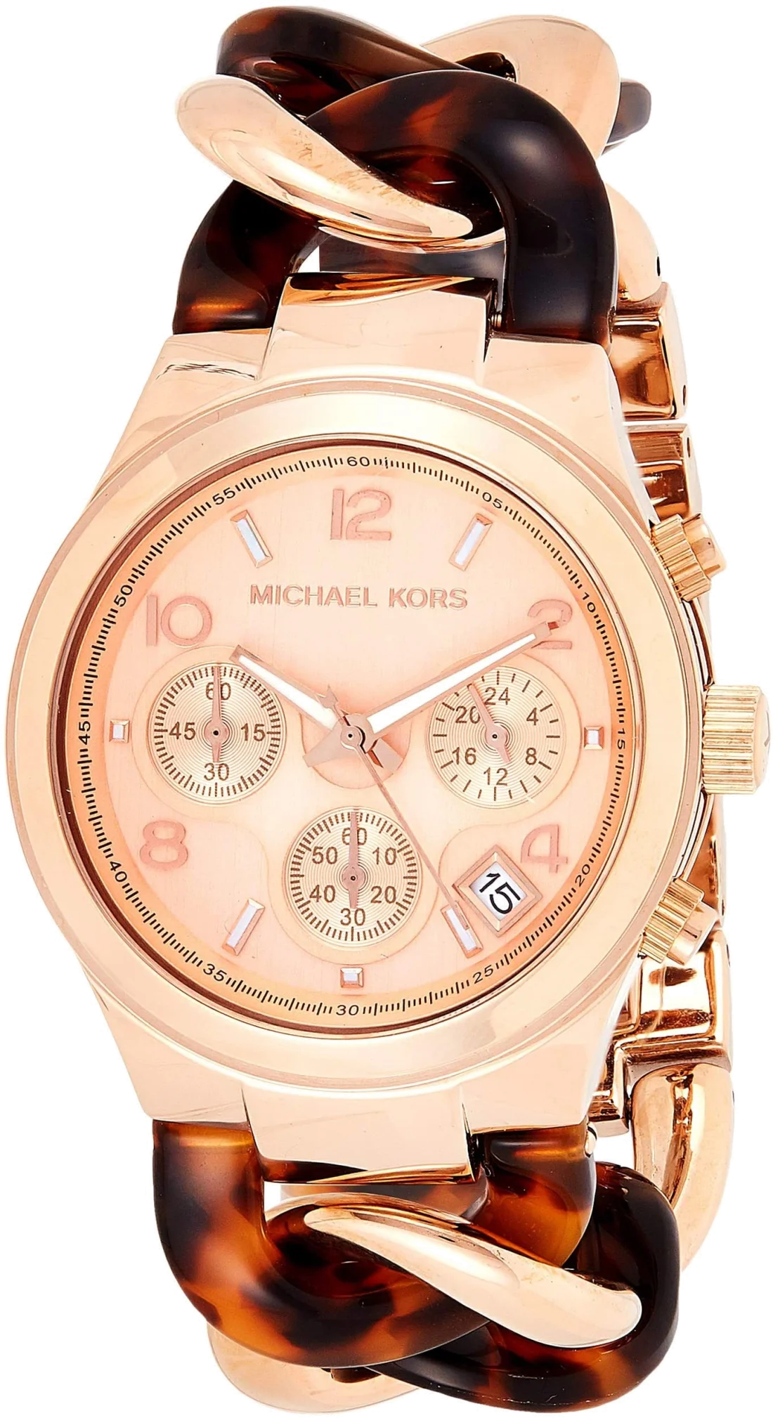 Montre Femme Michael Kors MK4269 Runway - Cadran et bracelet or rose, acier et acétate