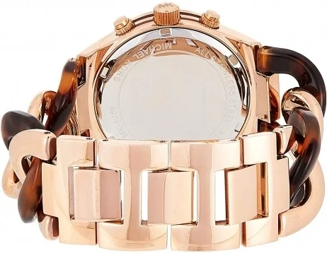 Montre Femme Michael Kors MK4269 Runway - Cadran et bracelet or rose, acier et acétate vue 4