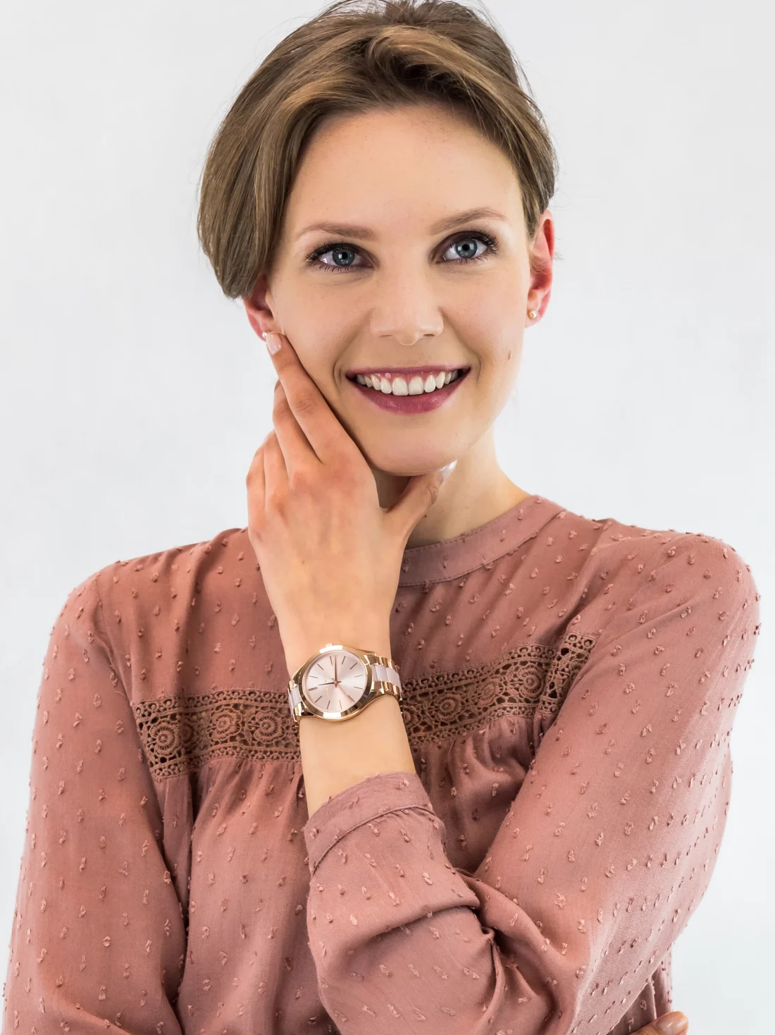 Montre Femme Michael Kors MK4294 en Acier Inoxydable Doré Rose vue 4