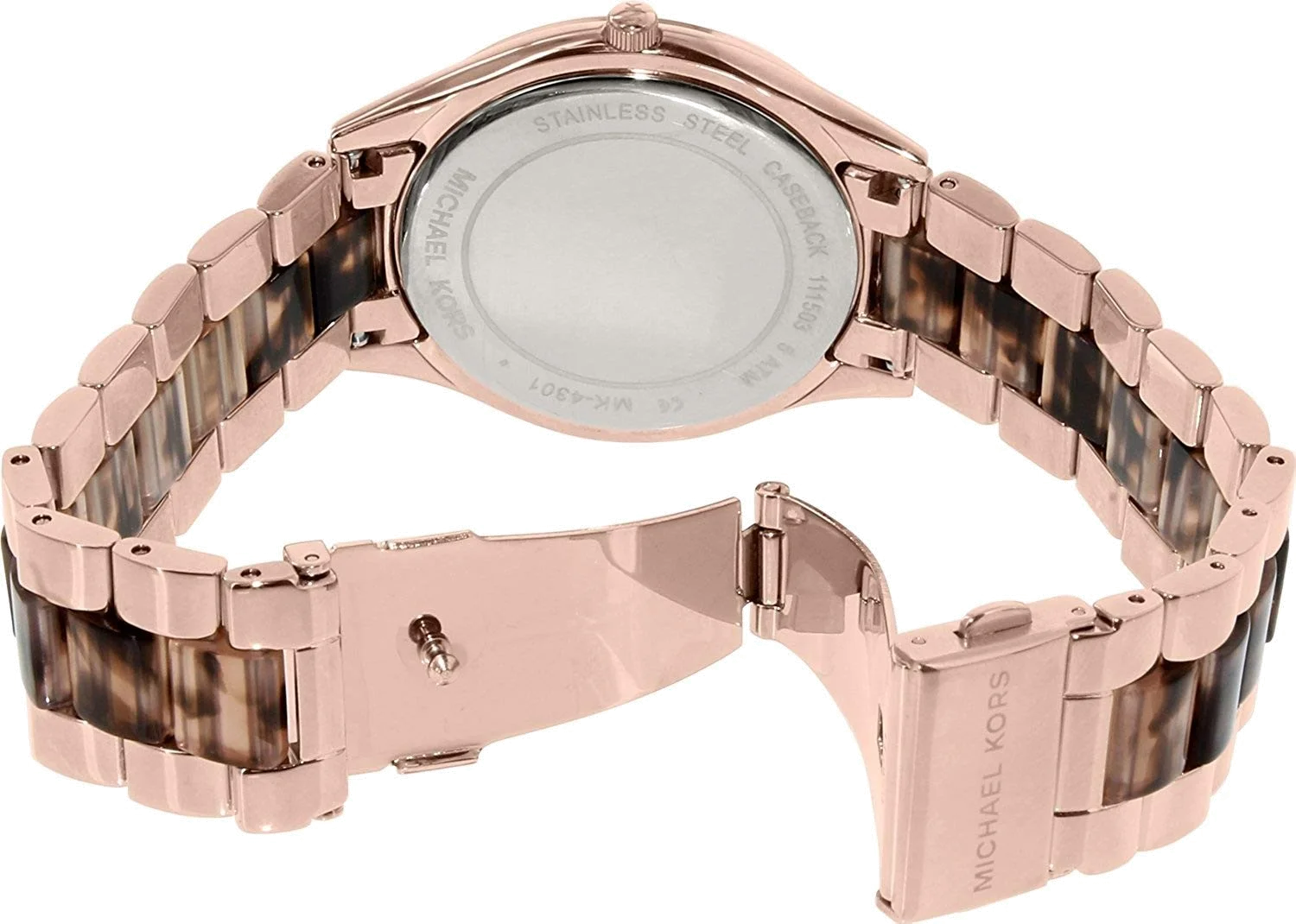 Montre Femme Michael Kors MK4301 Runway - Boîtier et Cadran Or Rose 42mm vue 3
