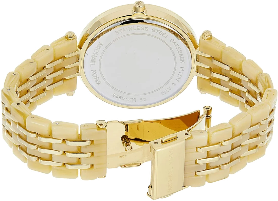 Montre Michael Kors Darci MK4325 Femme, Cadran et Bracelet Or, Bi-matière Acétate et Acier vue 3