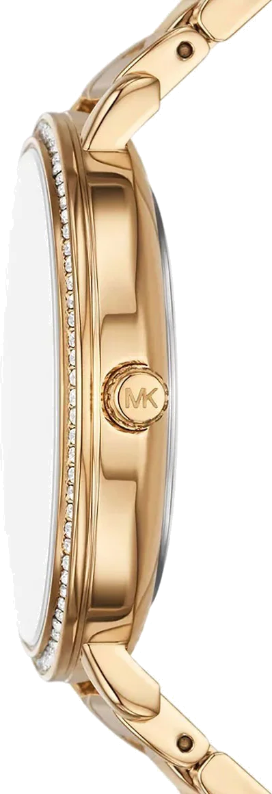 Montre-bracelet Michael Kors Pyper MK4666 pour femme, boîtier et bracelet or, cadran blanc vue 3