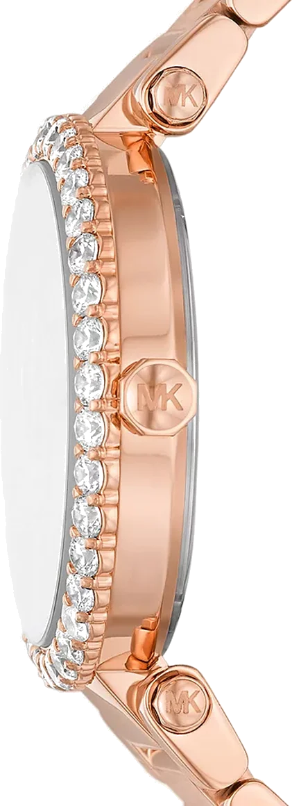Montre Femme Michael Kors Parker MK4695 - Cadran blanc nacre, bracelet acier or rose vue 4
