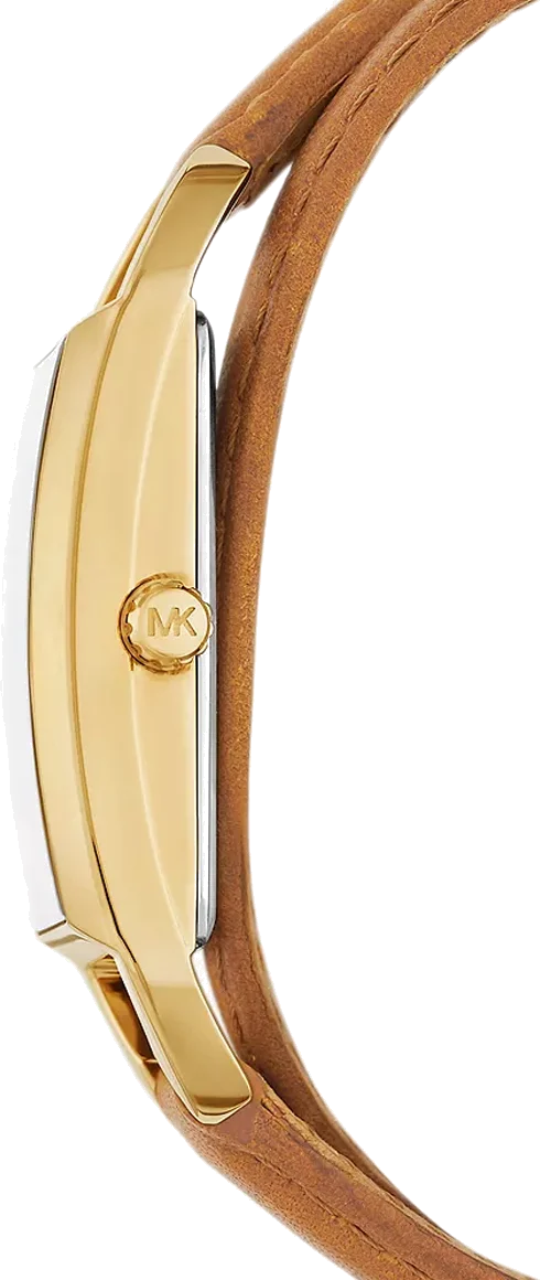 Montre Femme Michael Kors MK4721 Mini Empire - Cadran Or, Bracelet Cuir Marron vue 3