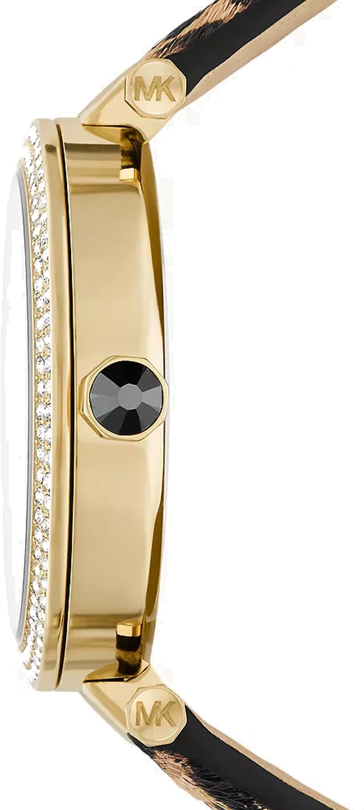Montre Femme Michael Kors MK4723 Parker - Boîtier Or, Bracelet Cuir Noir Léopard vue 3