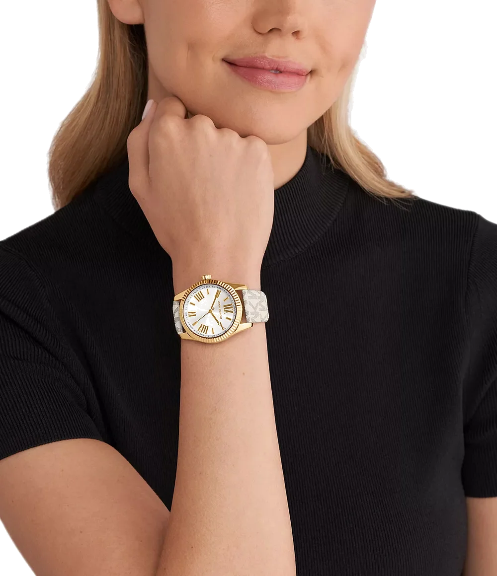 Montre Femme Michael Kors Lexington MK4746 Cadran Blanc Bracelet Blanc vue 3