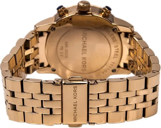Montre Femme Michael Kors MK5026 - Cadran Blanc, Bracelet Acier Inoxydable Or Rose vue 2
