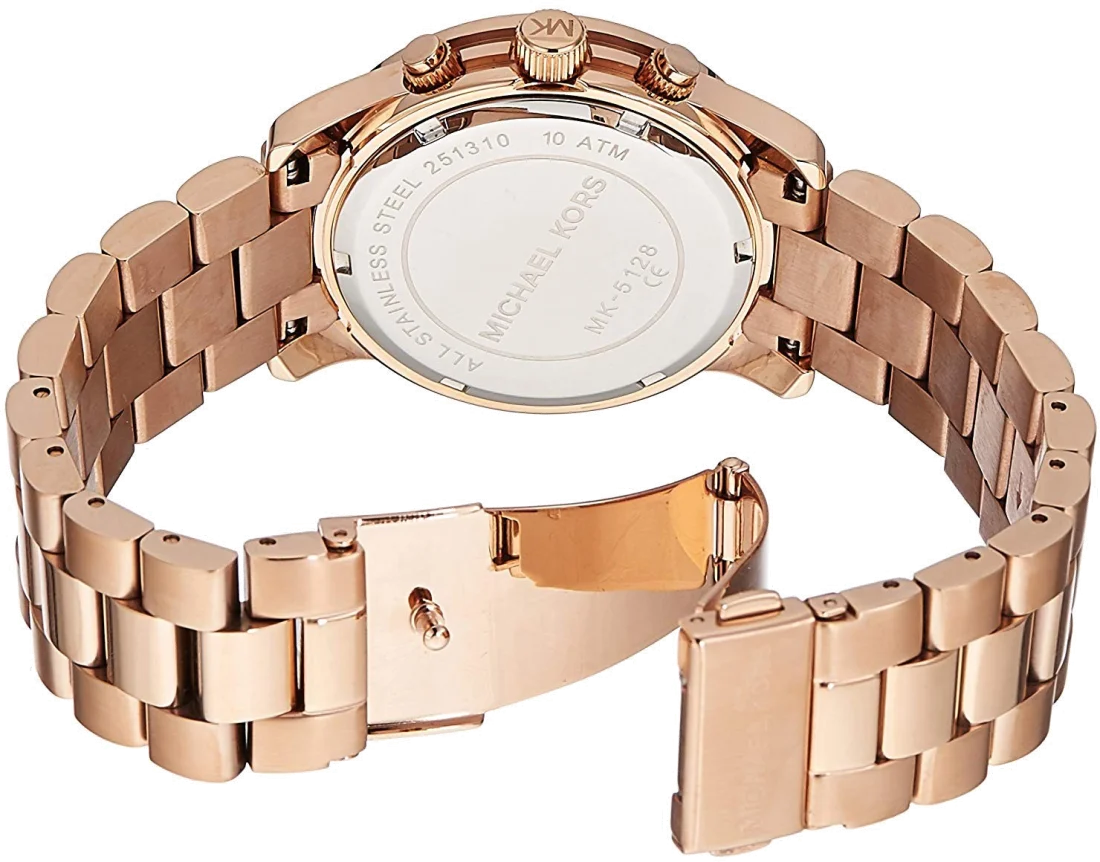 Montre Femme Michael Kors Runway MK5128 en acier inoxydable or rose vue 3