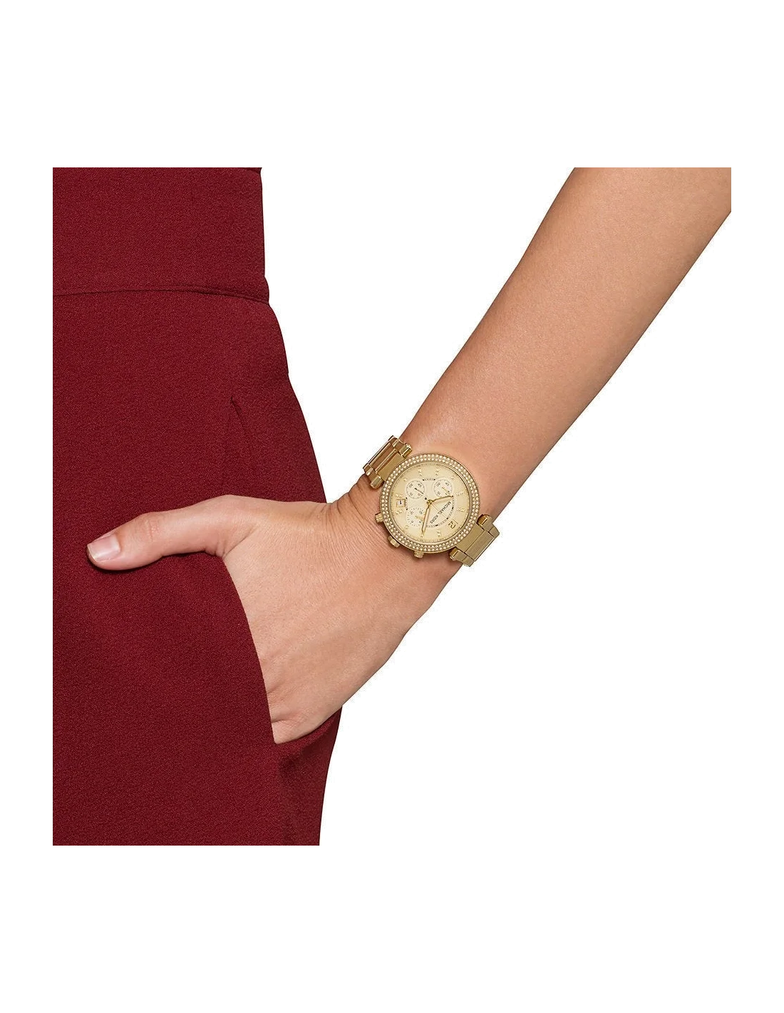 Montre Femme Michael Kors MK5354 Parker - Boîtier et Bracelet Acier Doré, Cadran à Cristaux Swarovski vue 4