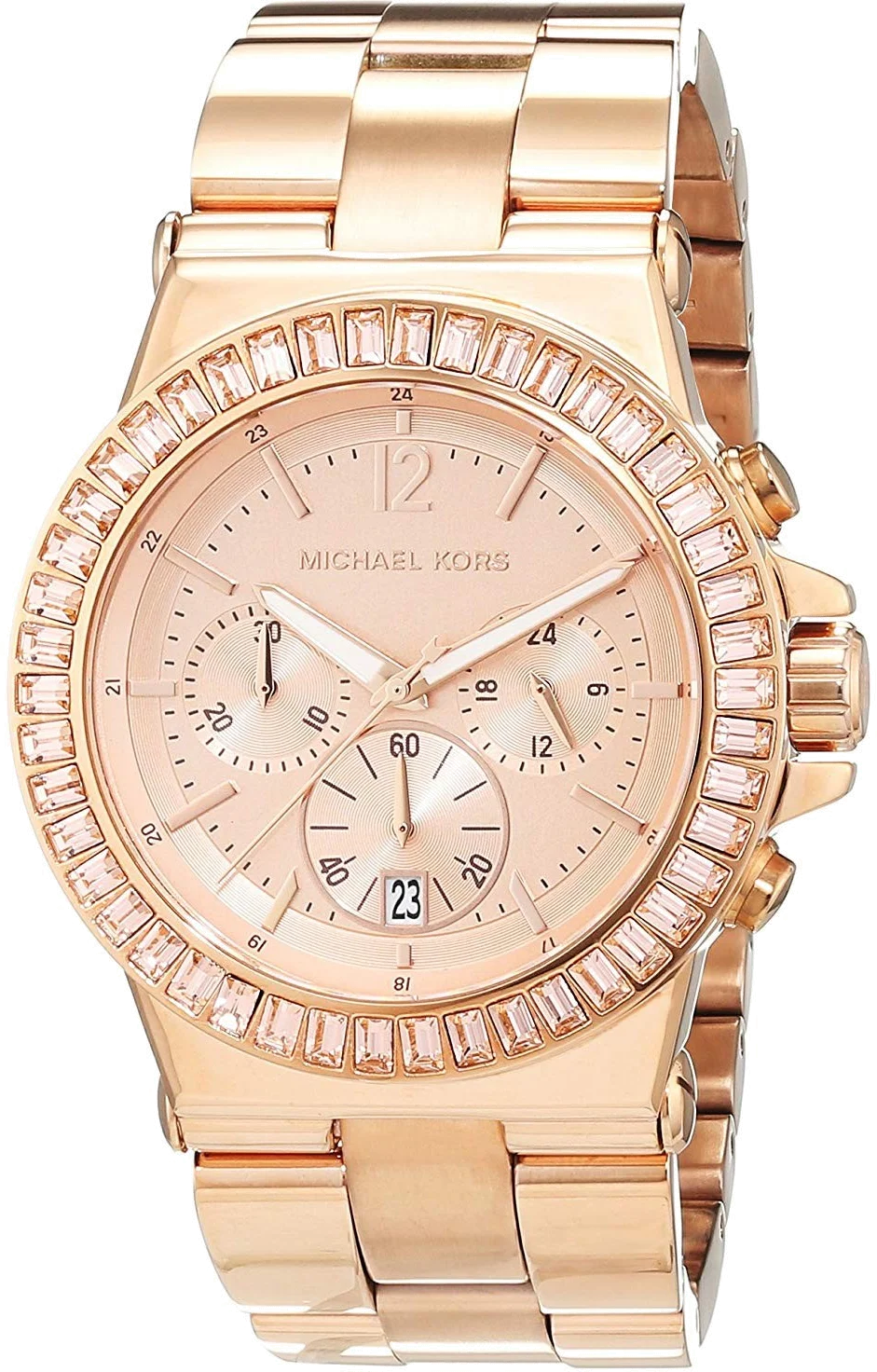 Montre Femme Michael Kors Dylan MK5412 en acier or rose avec brillants