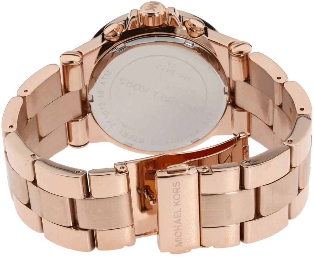 Montre Femme Michael Kors Dylan MK5412 en acier or rose avec brillants vue 2