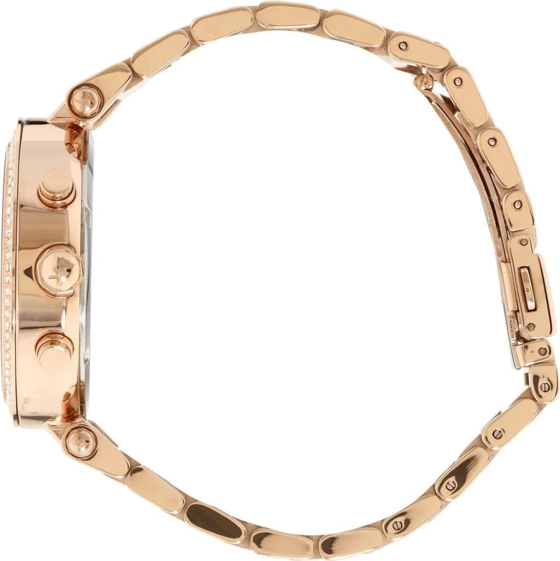 Montre Michael Kors Parker MK5491 Femme - Boîtier Or Rose, Cadran Blanc et Lunette à Cristaux vue 3