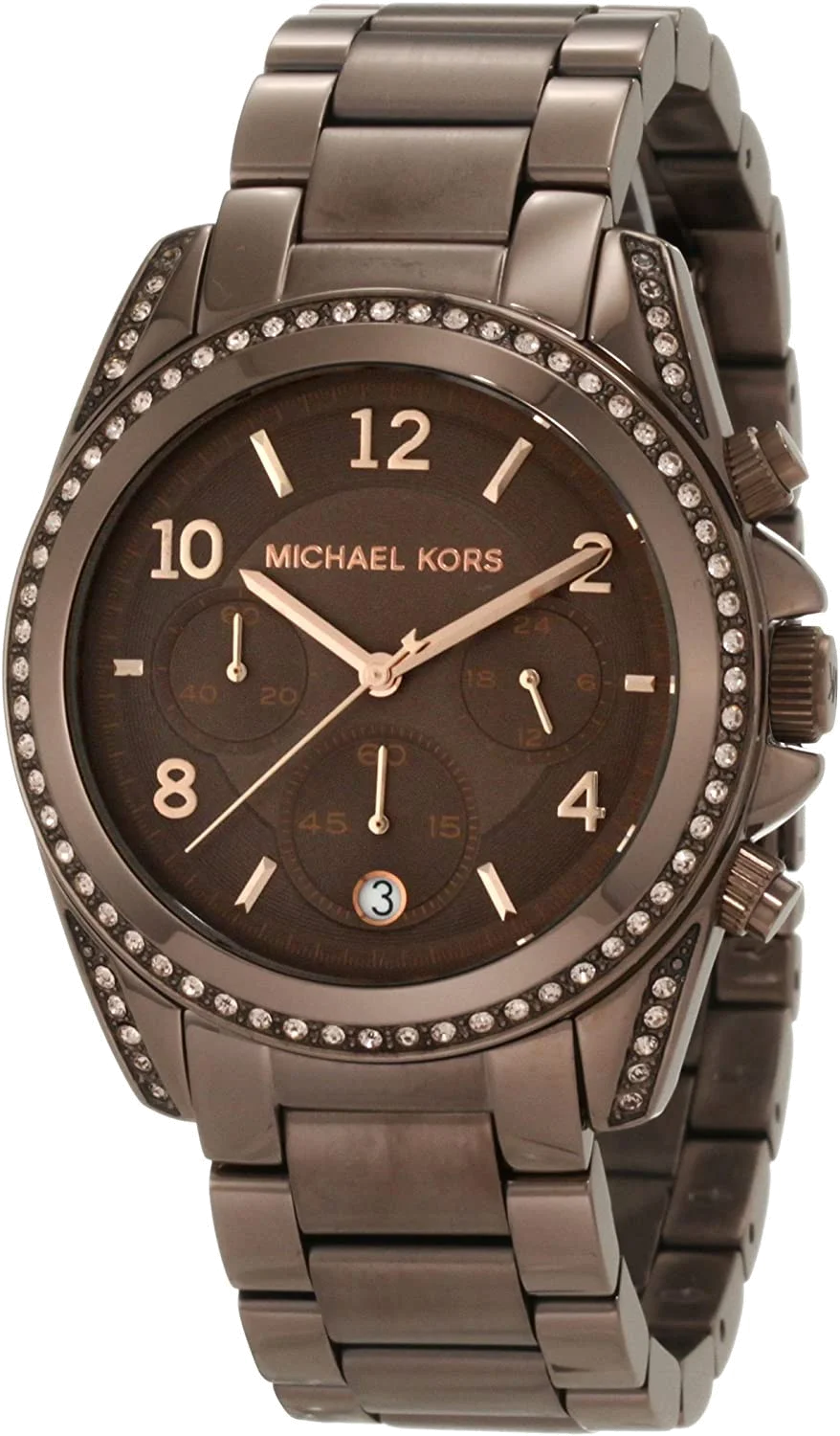 Montre Michael Kors Blair MK5493 Chronographe Femme, Cadran et Bracelet Marron Acier vue 2