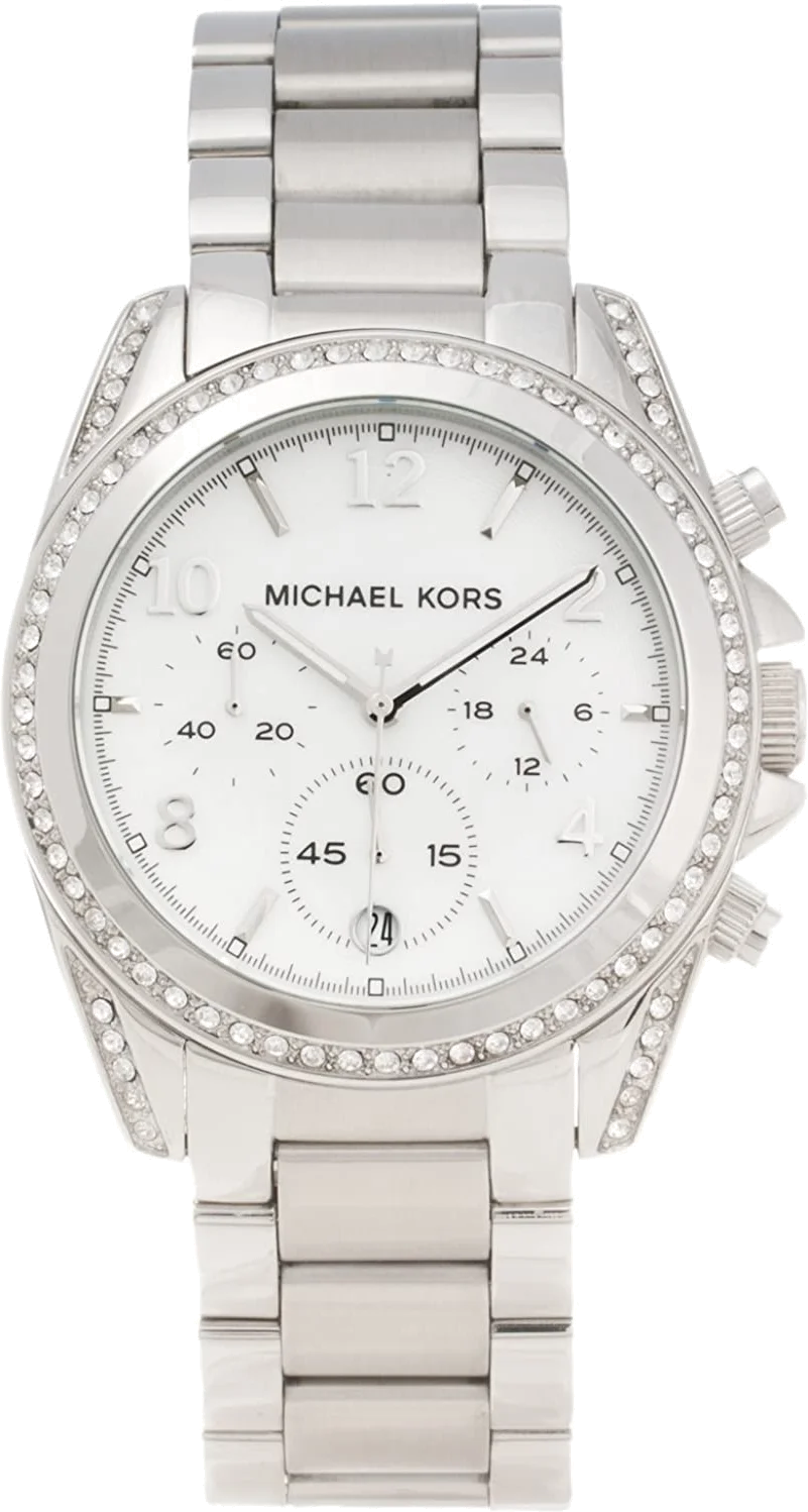 Montre Michael Kors Blair MK5520 pour Femme, Cadran Blanc Strass et Bracelet Acier Argent