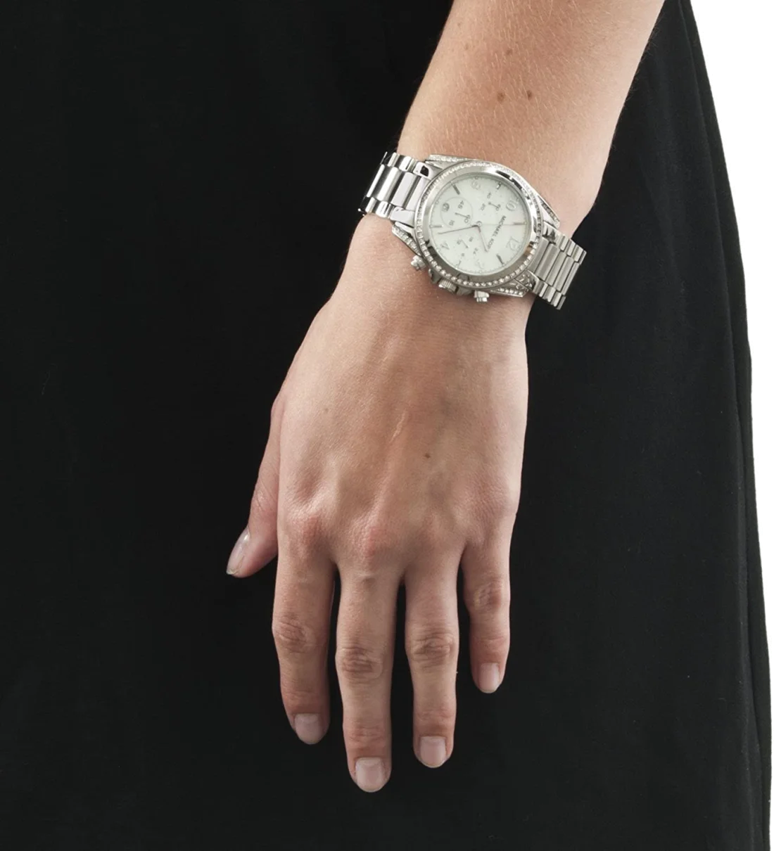 Montre Michael Kors Blair MK5520 pour Femme, Cadran Blanc Strass et Bracelet Acier Argent vue 3