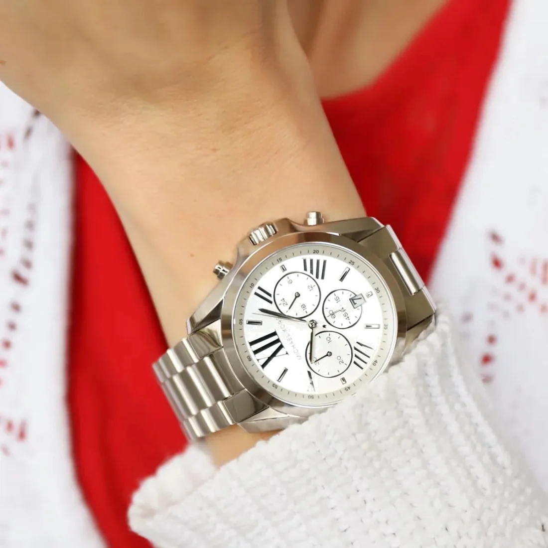 Montre Michael Kors Bradshaw MK5535 - Chronographe en acier argenté pour femme vue 4