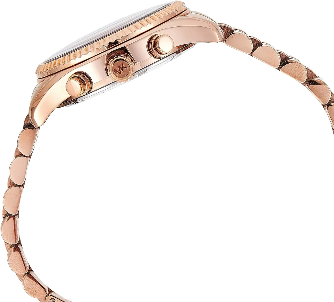 Montre Femme Michael Kors MK5569 Lexington Chronographe Acier PVD Or Rose vue 2