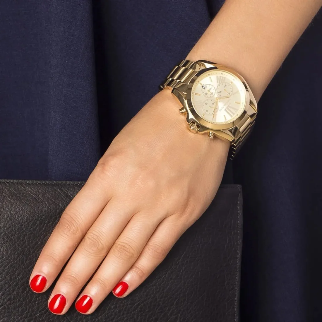 Montre Femme Michael Kors Bradshaw MK5605 - Chronographe Quartz en Acier Doré vue 4