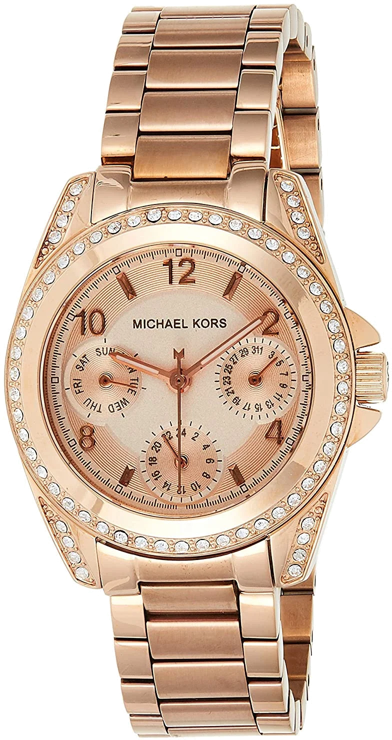 Montre Femme Michael Kors Blair MK5613 en Acier Or Rose vue 3