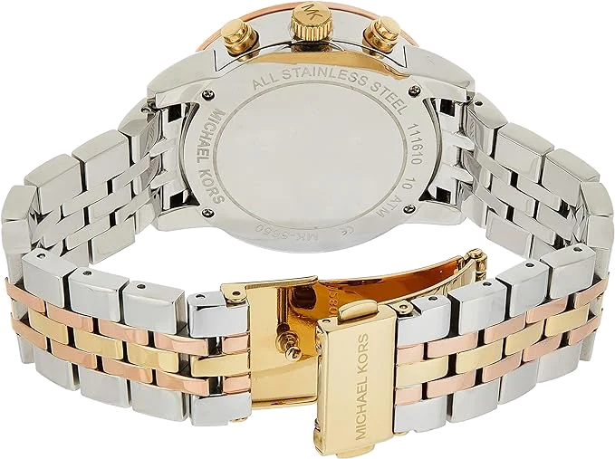 Montre Michael Kors MK5650 Ritz Femme - Chronographe Acier Bicolore Argent avec Cristaux vue 3