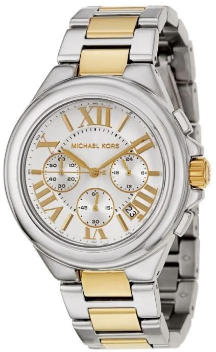 Montre Femme Michael Kors MK5653 Camille - Cadran Blanc, Bracelet Acier Inoxydable Bi-ton Argenté et Doré