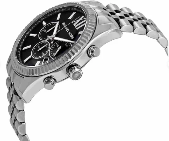 Montre Michael Kors MK5708 Chronographe Unisexe en Acier Doré et Cadran Noir vue 2