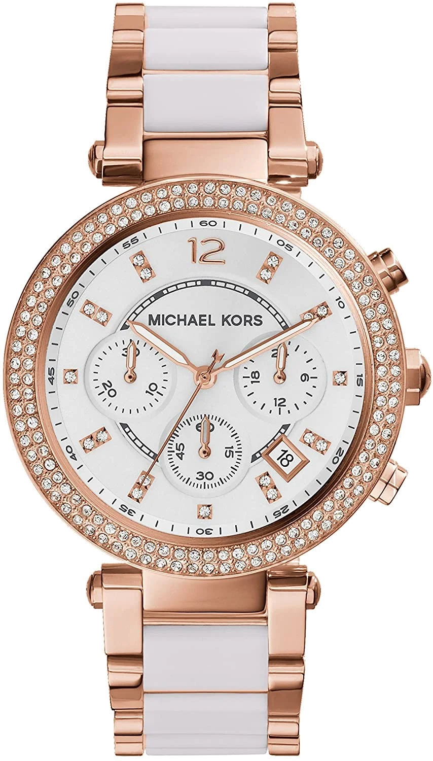 Montre Femme Michael Kors Parker MK5774 Cadran Blanc et Boîtier Or Rose