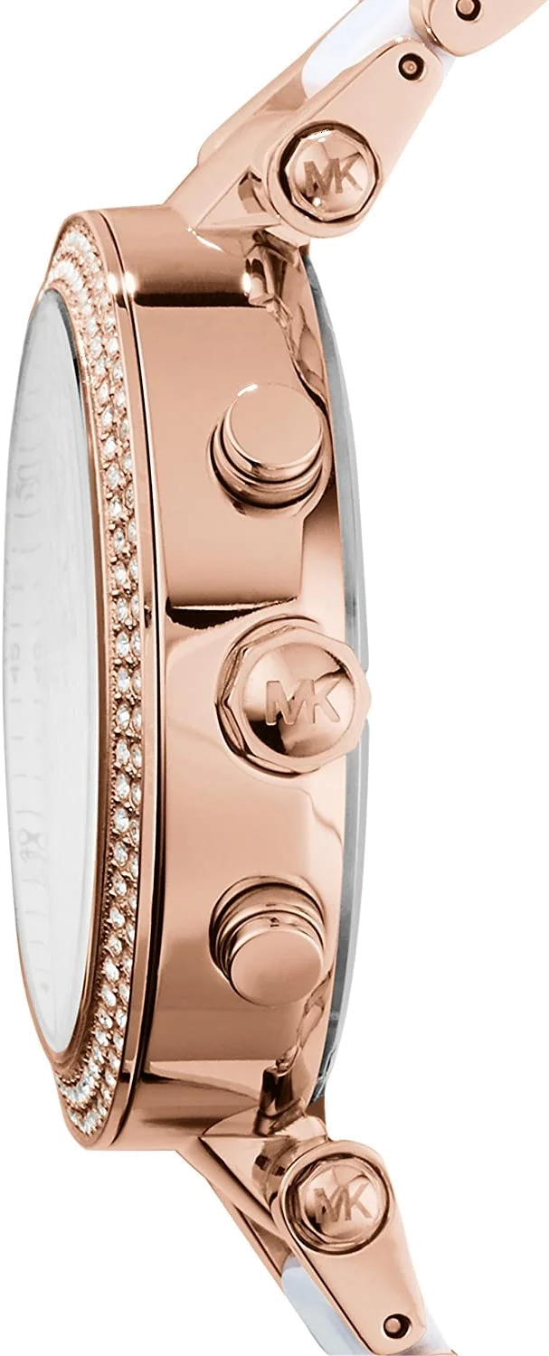 Montre Femme Michael Kors Parker MK5774 Cadran Blanc et Boîtier Or Rose vue 2