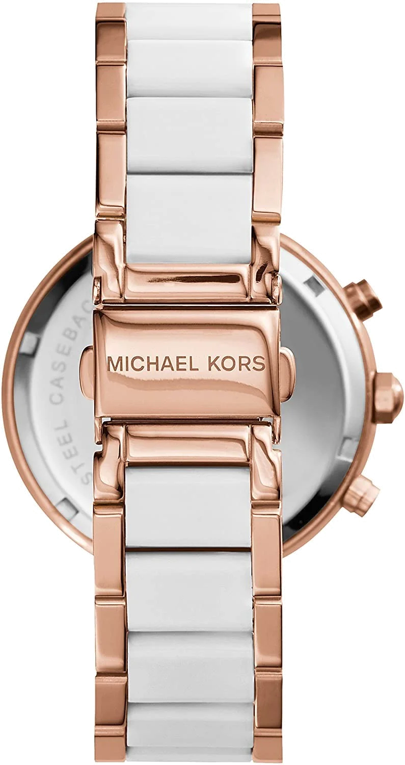 Montre Femme Michael Kors Parker MK5774 Cadran Blanc et Boîtier Or Rose vue 3