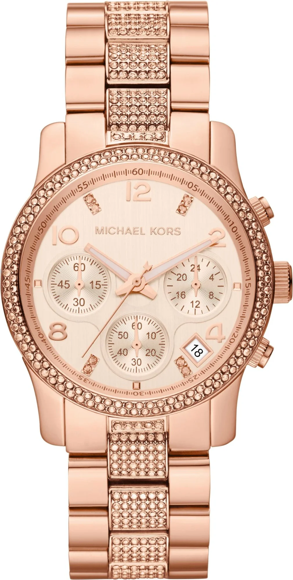 Montre Femme Michael Kors MK5827 Runway - Cadran et Bracelet Acier Or Rose avec Cristaux vue 2