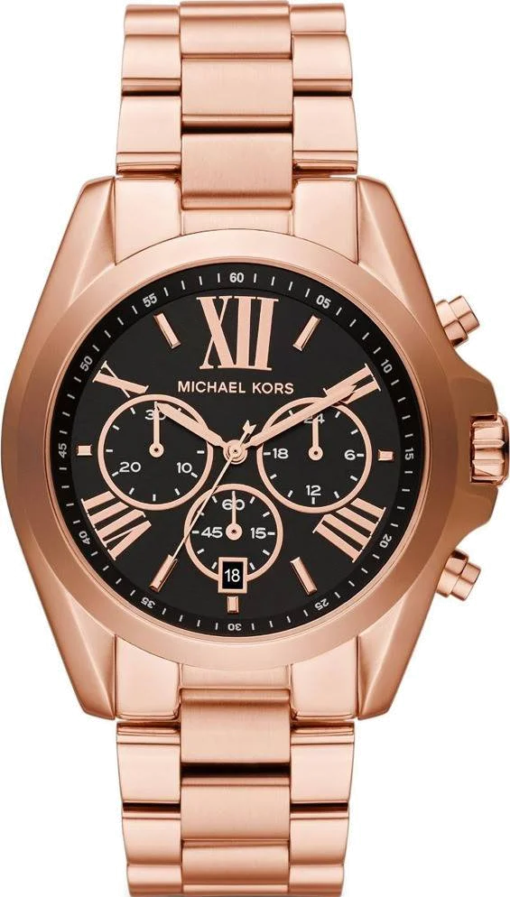 Montre Femme Michael Kors Bradshaw MK5854 - Chronographe Acier Or Rose Cadran Noir