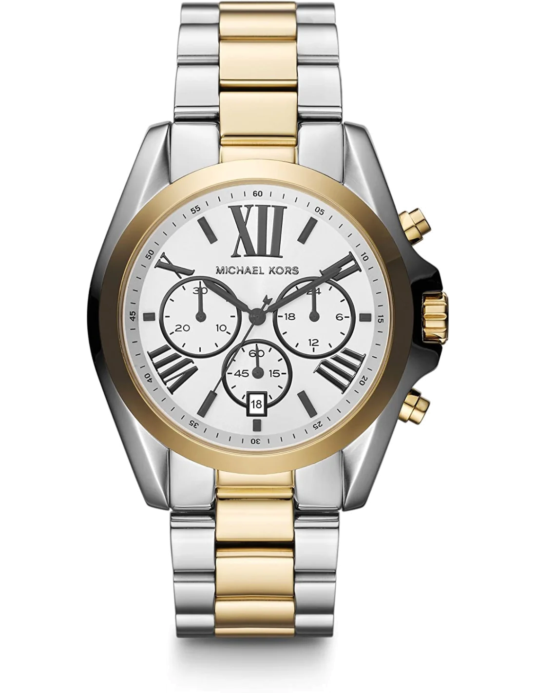 Montre Femme Michael Kors Bradshaw MK5855 - Chronographe Acier Bicolore Argent/Or